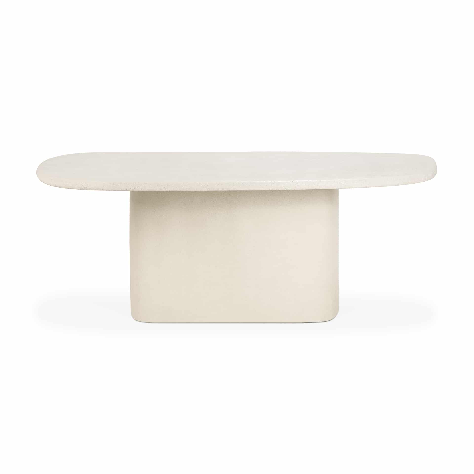 26426_Elements_dining_table_microcement_Off_White_pebble_front_cut_WEB ELEMENTS Serisi - Görsel 1